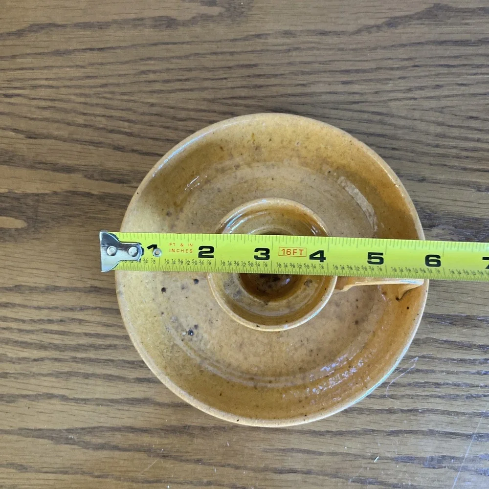 Jugtown Ware Studio Pottery  Chamberstick Candle Holder 5.75